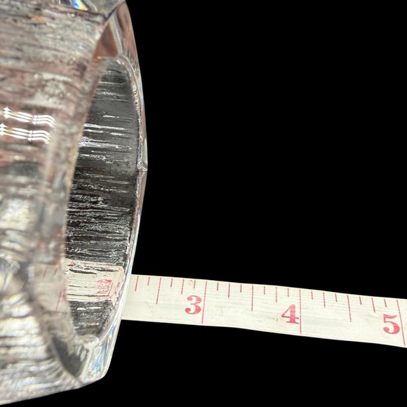 Nancy Daum Crystal Table Lighter Signed Vintage MCM Ice Cube Textured France - Picture 11 of 13